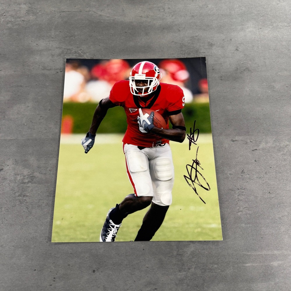 Georgia AJ Green Autographed Photo Red NCAA Football 8x10 EUC